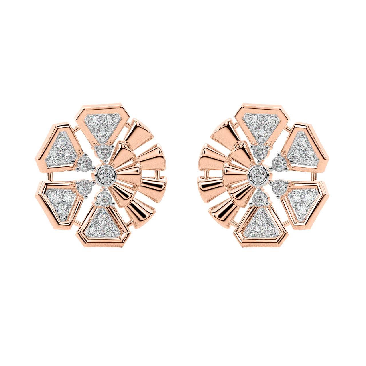 Octavia Round Diamond Stud Earrings